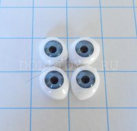 Глаза для фарфоровых кукол - 7*9мм (Серо-голубые)